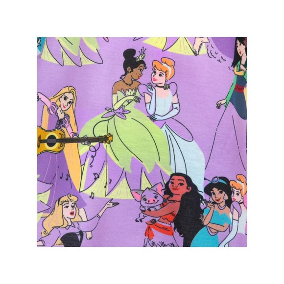 Disney Princess Jersey Knit Nightgown with Glittering Mesh for Girls - Picture 3 of 4